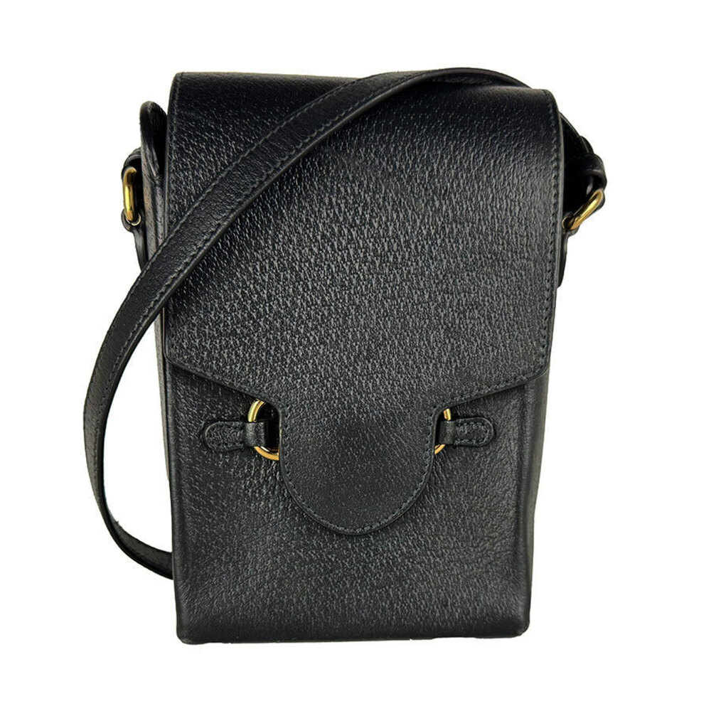 Gucci GUCCI Shoulder Bag Horsebit Leather Black Men's Women's 732302 z10977